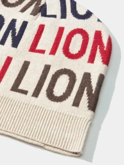 Gorro de algodão e caxemira com lettering