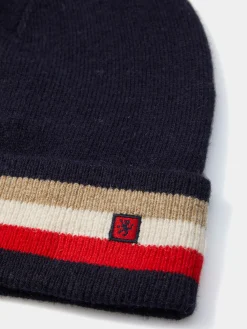 Gorro em lã com riscas tricolor