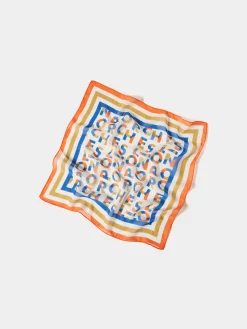 Lenço colorido com monograma all over