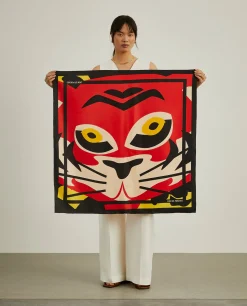 Lenço de seda estampado