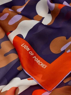 Lenço de seda estampado