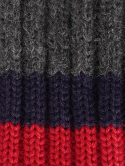 Luvas com lã e detalhe de punhos tricolores