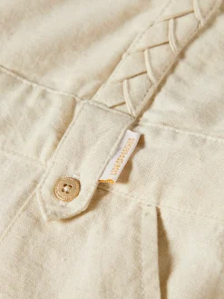 Macacão de perna larga com alças entrançadas