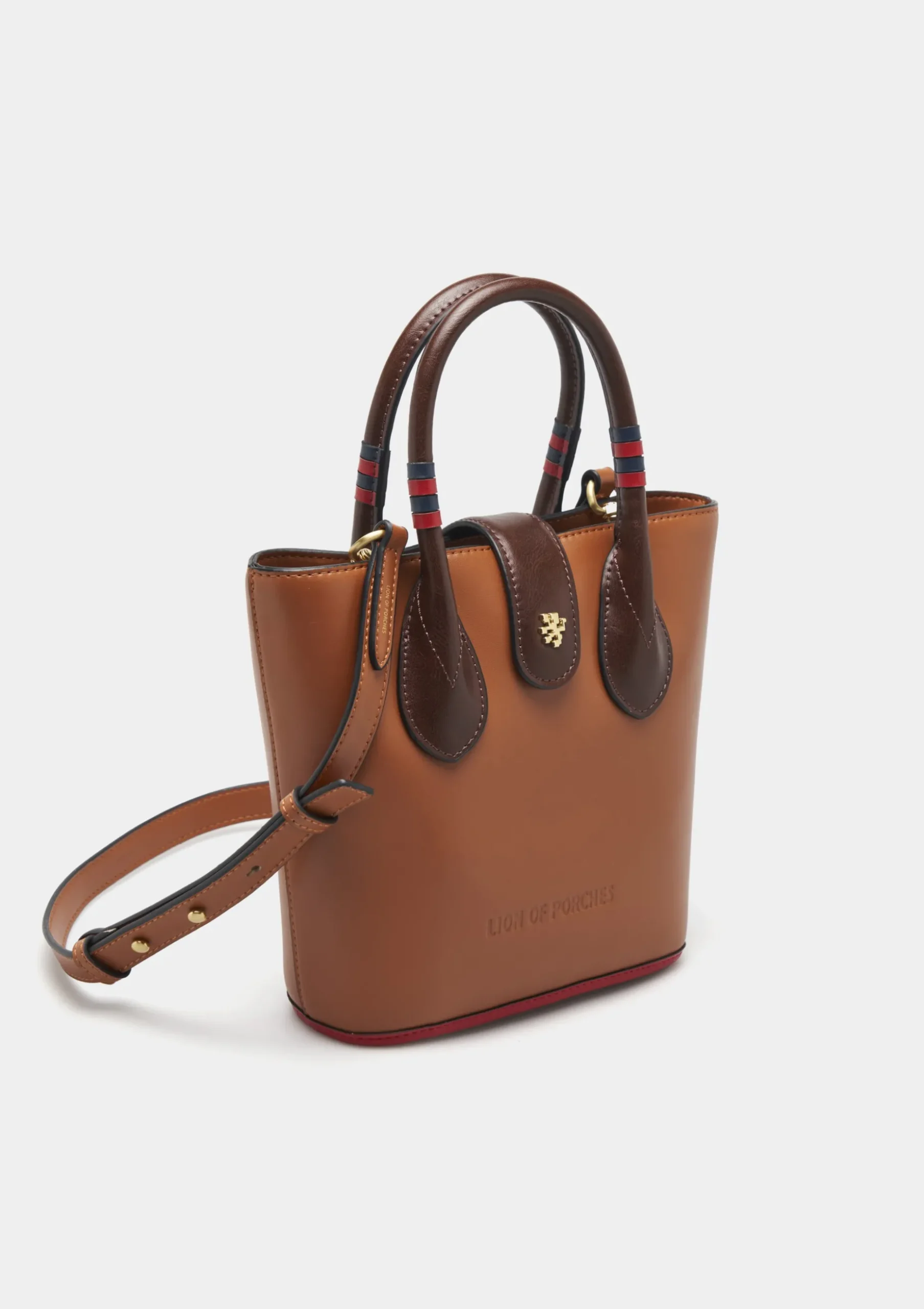 Mini mala de mão bicolor