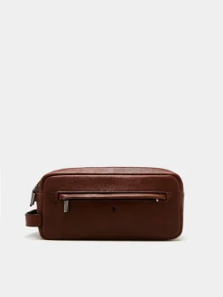 Necessaire retangular 100% pele