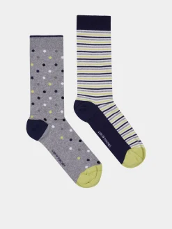 Pack de meias de malha com padrões em diversas cores