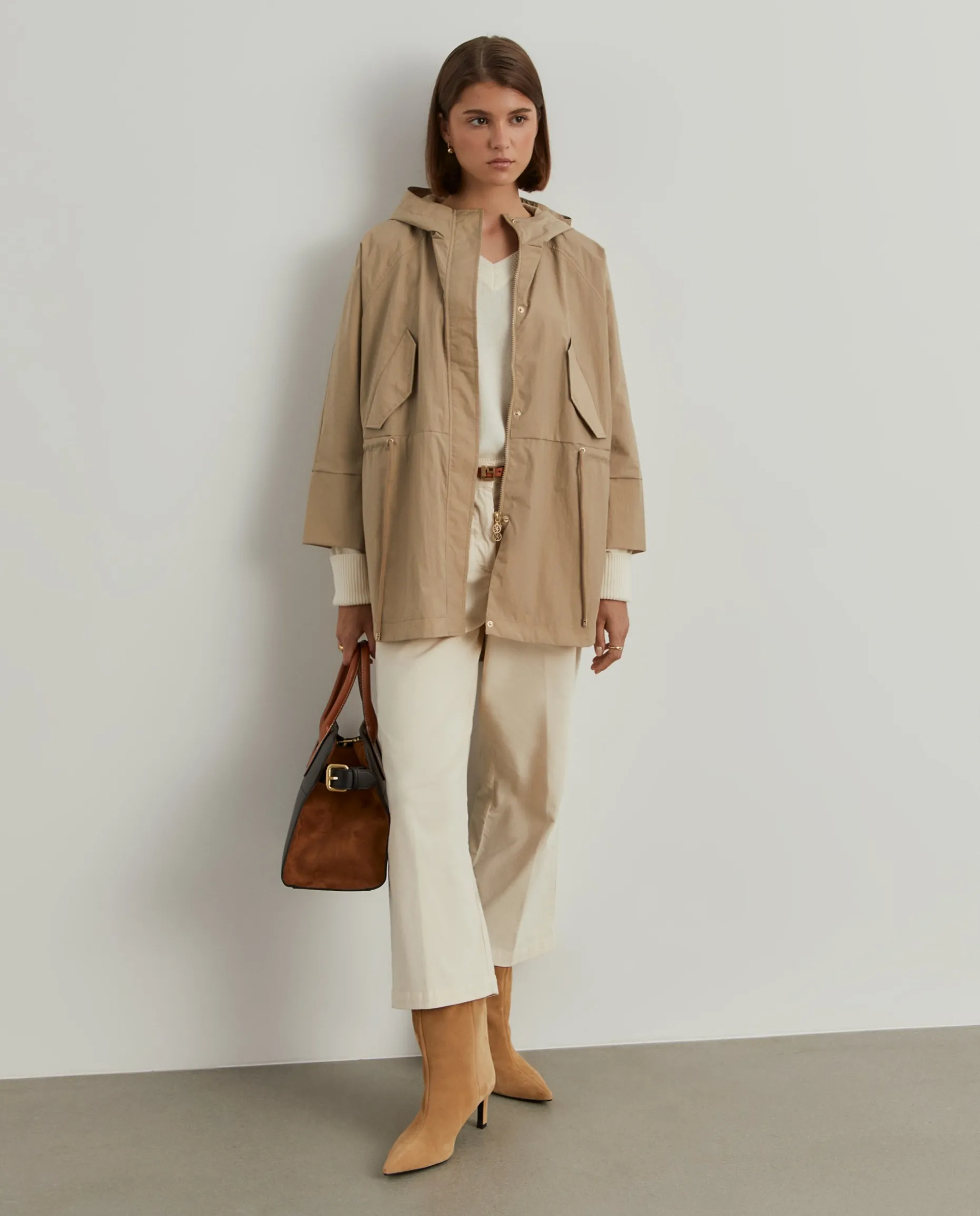 Parka oversized com capuz