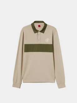 Polo bicolor de manga comprida