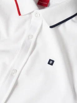 Polo camisa malha piqué com riscas