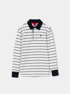 Polo de manga comprida às riscas