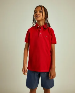 Polo de manga curta 100% algodão