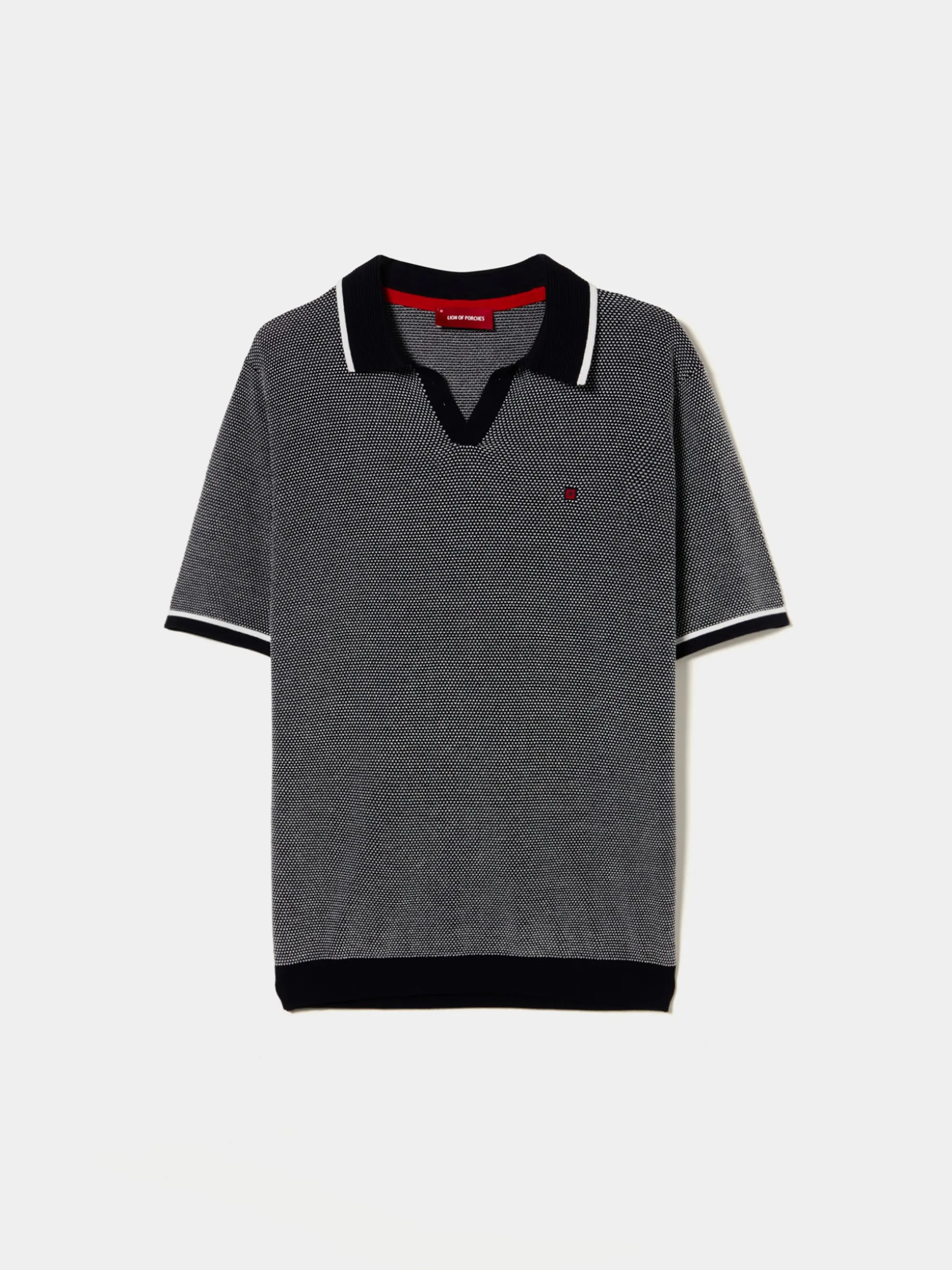 Polo de manga curta bicolor