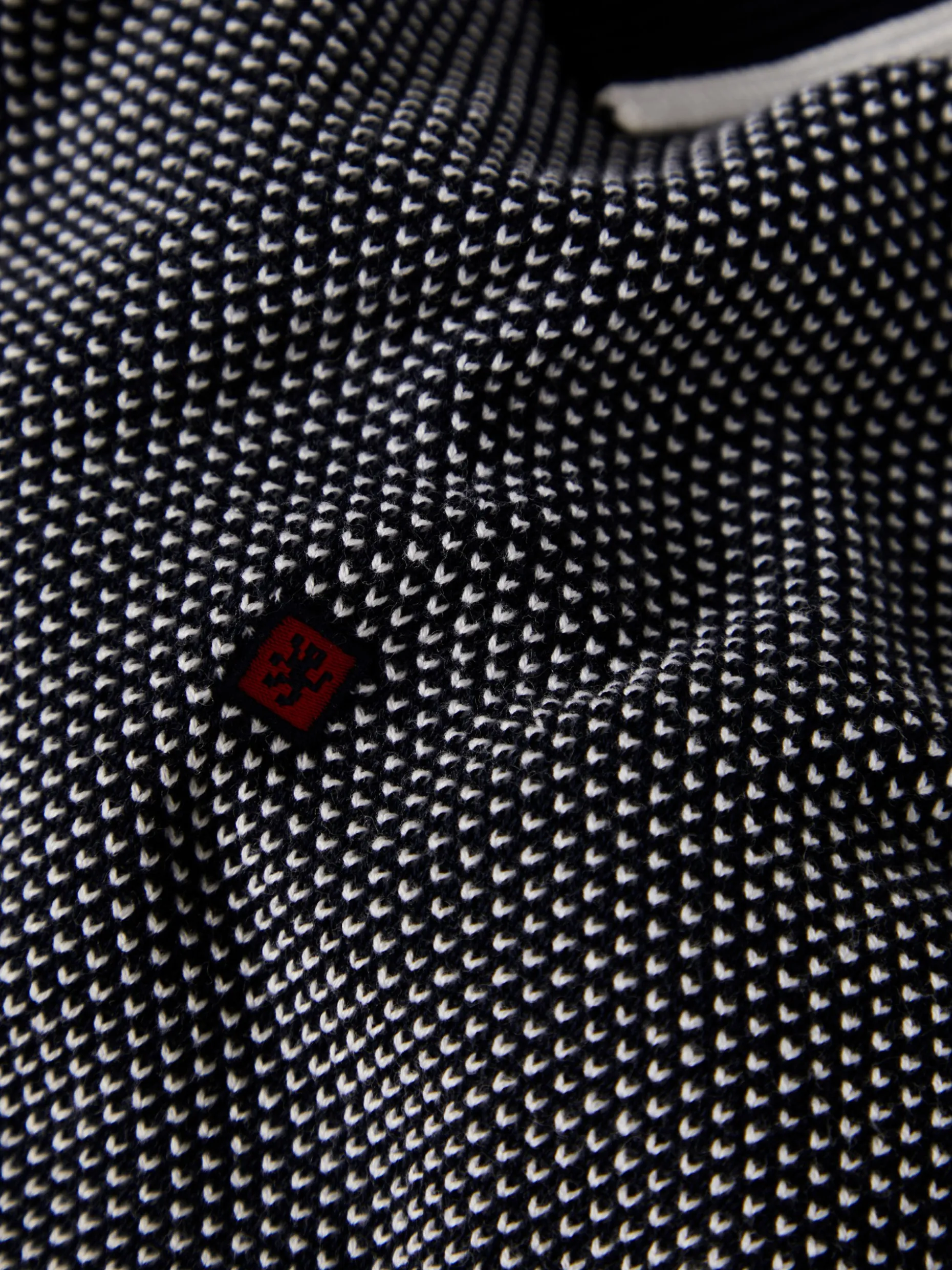 Polo de manga curta bicolor