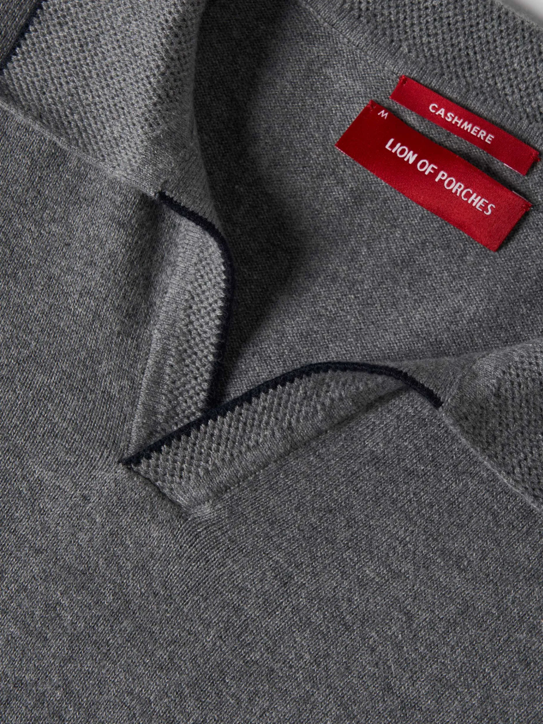 Polo manga comprida em algodão e caxemira