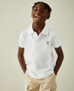 Polo manga curta em algodão