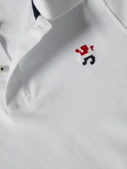 Polo manga curta em algodão