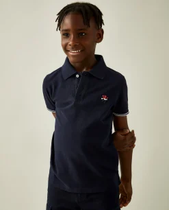 Polo manga curta em algodão