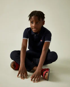 Polo manga curta em algodão