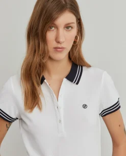 Polo piqué bicolor em algodão