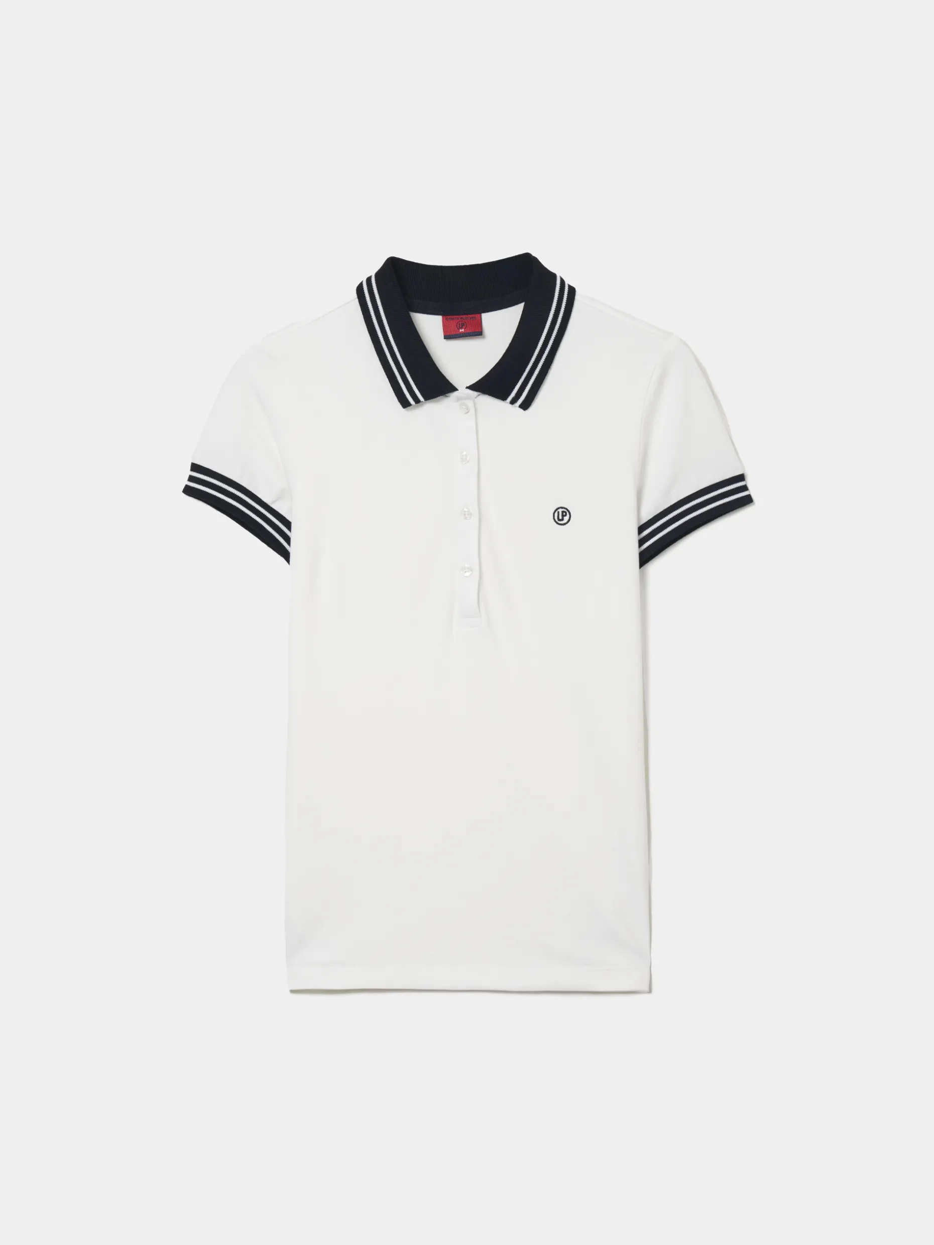 Polo piqué bicolor em algodão