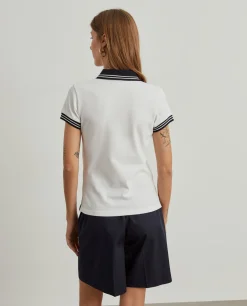 Polo piqué bicolor em algodão