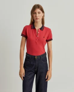 Polo piqué bicolor em algodão