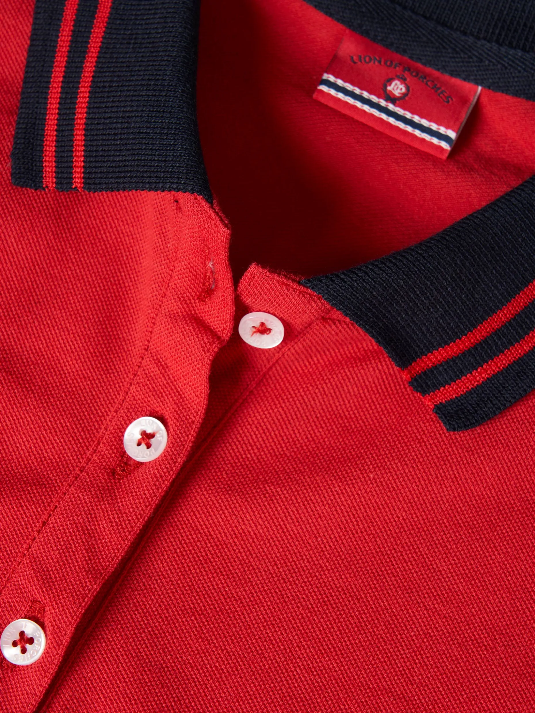 Polo piqué bicolor em algodão