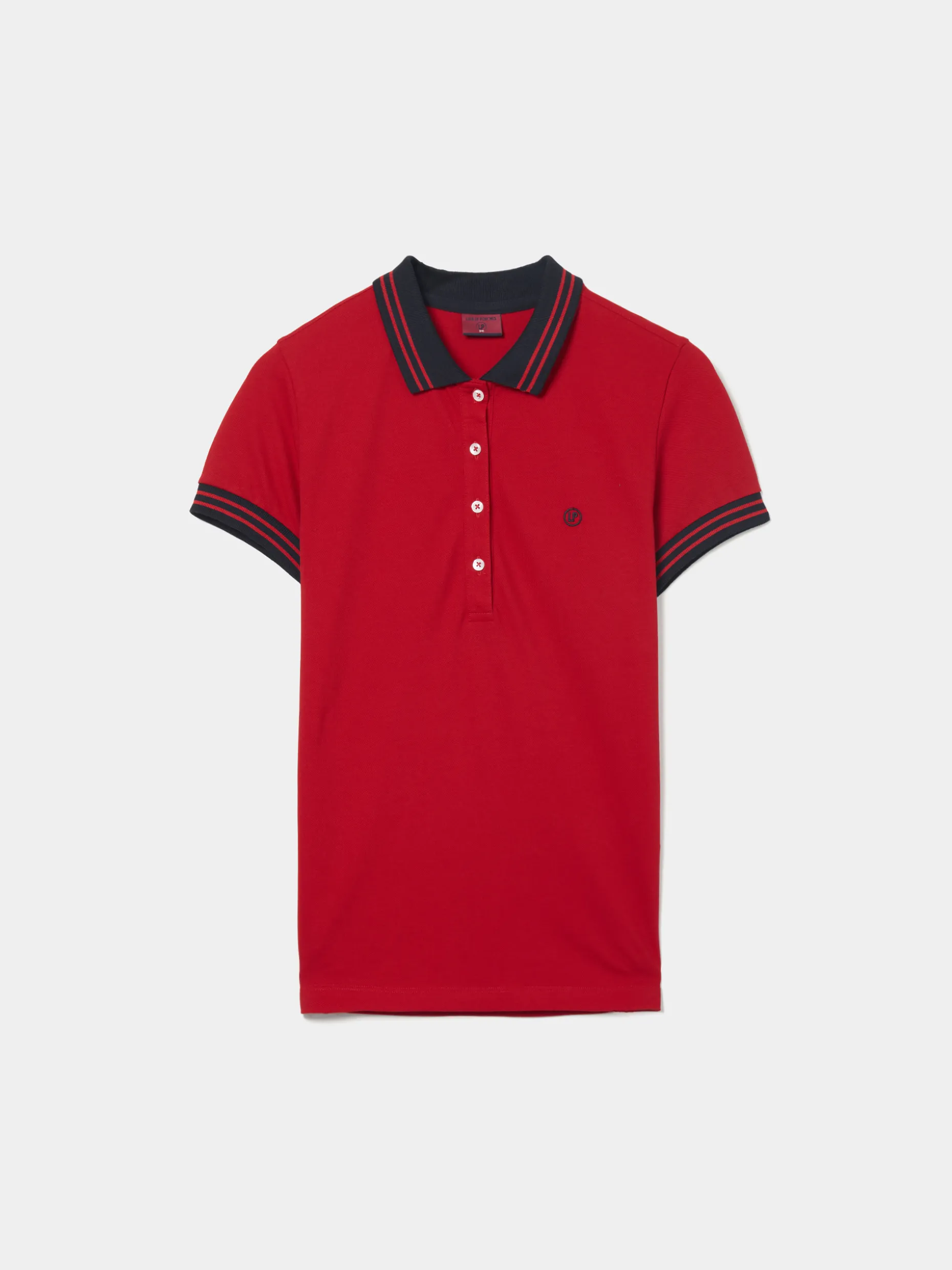 Polo piqué bicolor em algodão