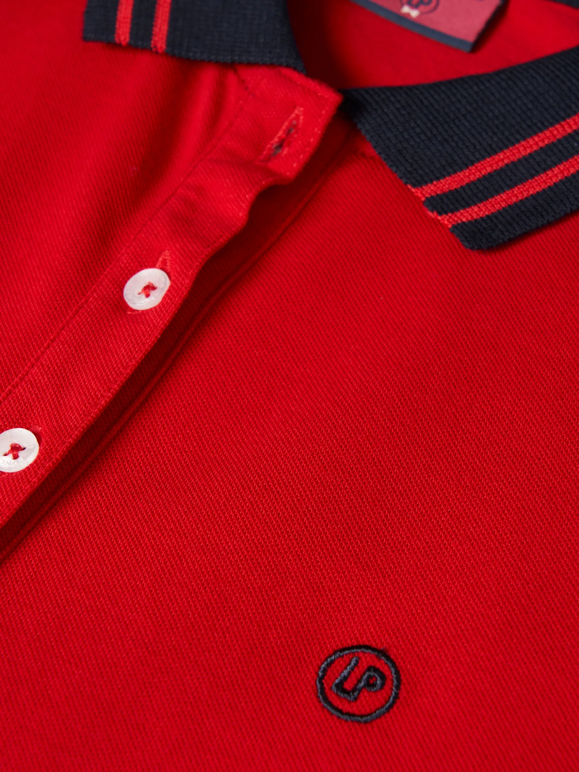 Polo piqué bicolor em algodão