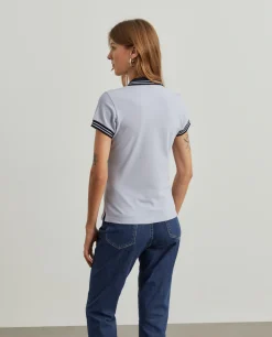 Polo piqué bicolor em algodão