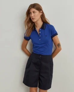 Polo piqué bicolor em algodão