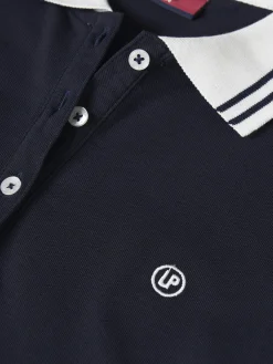 Polo piqué bicolor em algodão