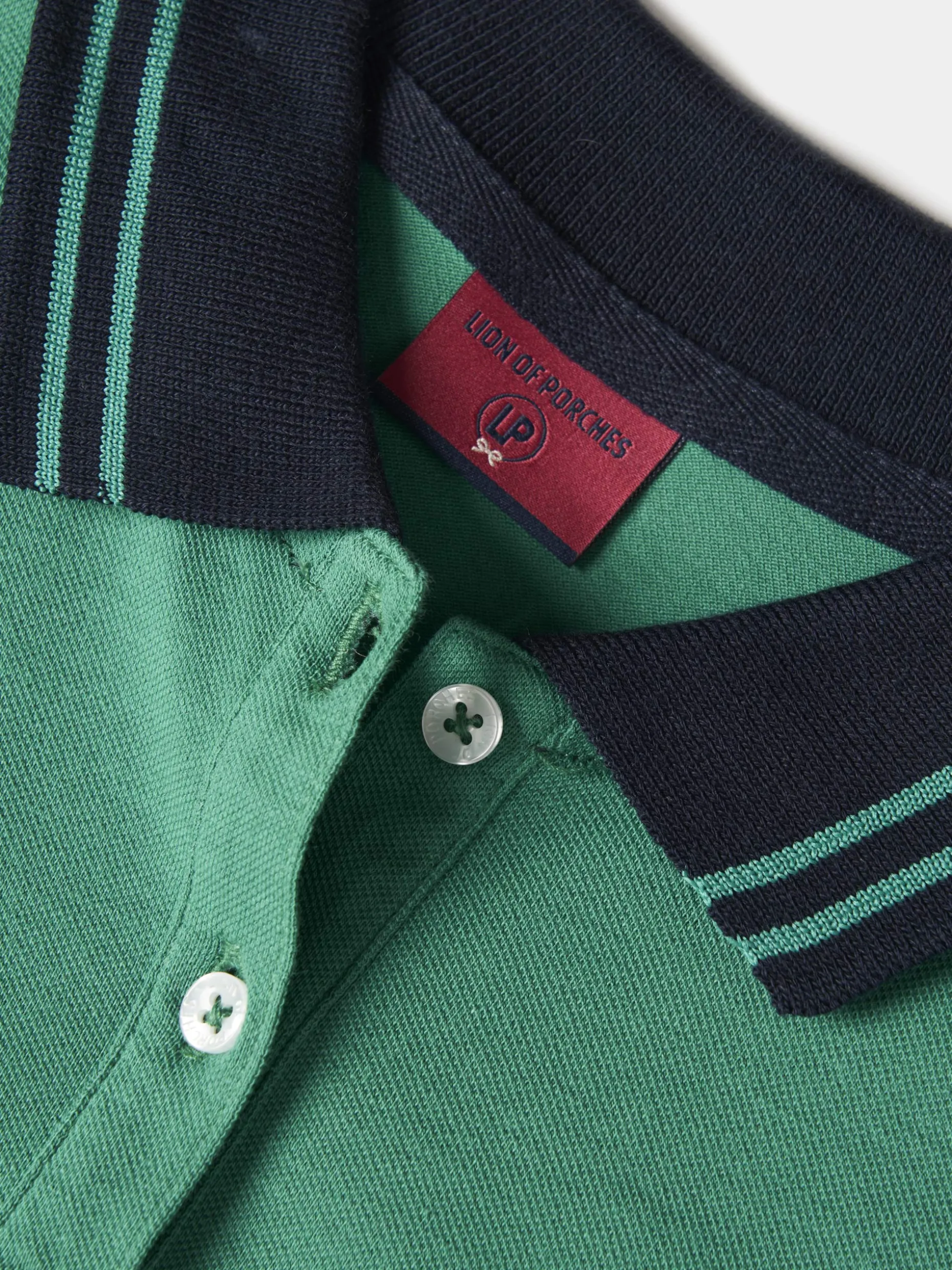 Polo piqué bicolor em algodão