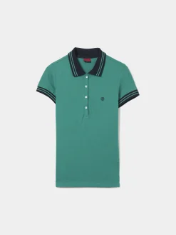 Polo piqué bicolor em algodão