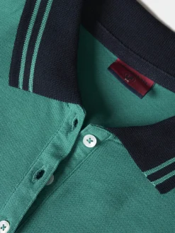 Polo piqué bicolor em algodão