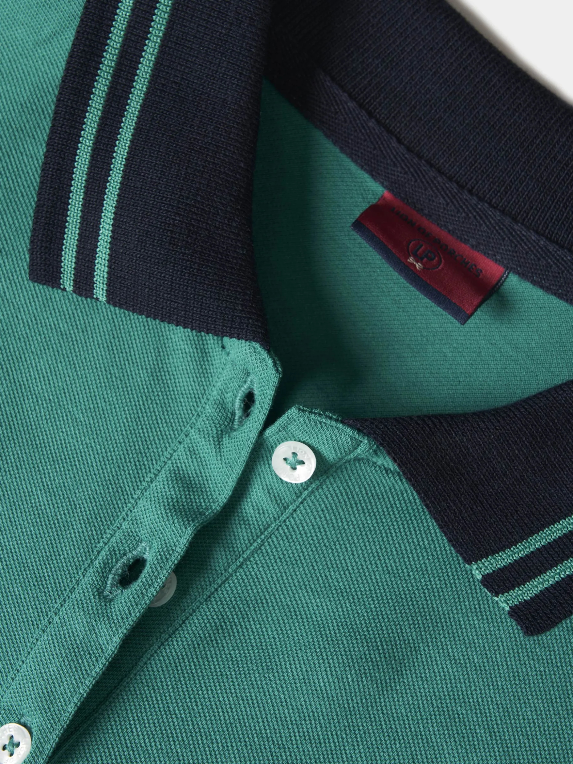 Polo piqué bicolor em algodão