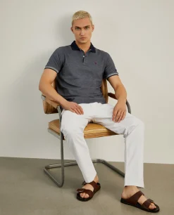 Polo piqué em malha bicolor