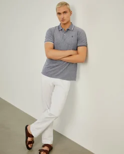 Polo piqué regular fit com riscas