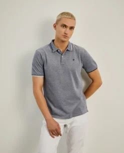 Polo piqué regular fit com riscas