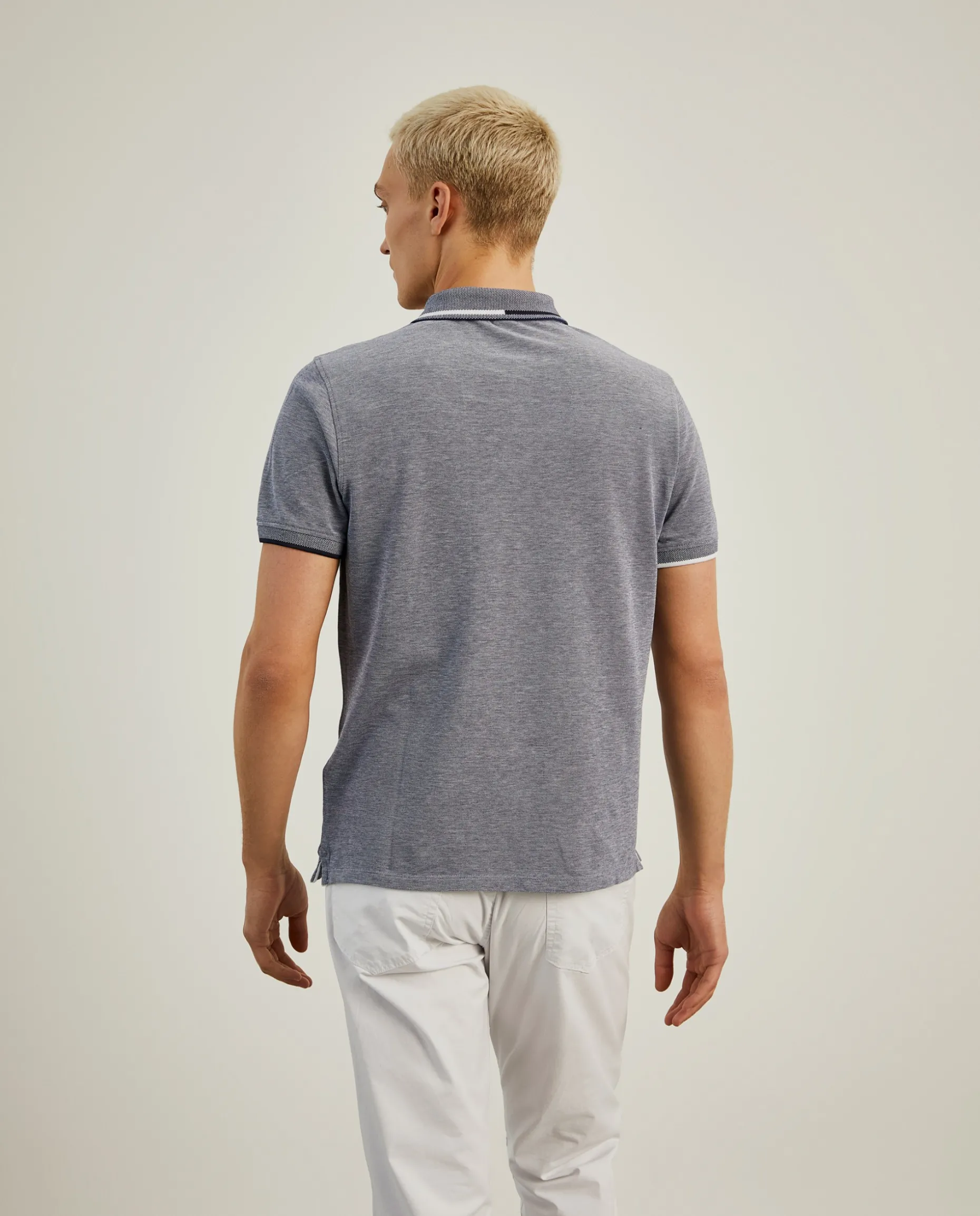 Polo piqué regular fit com riscas