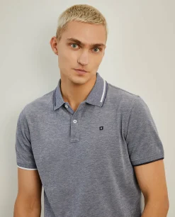 Polo piqué regular fit com riscas