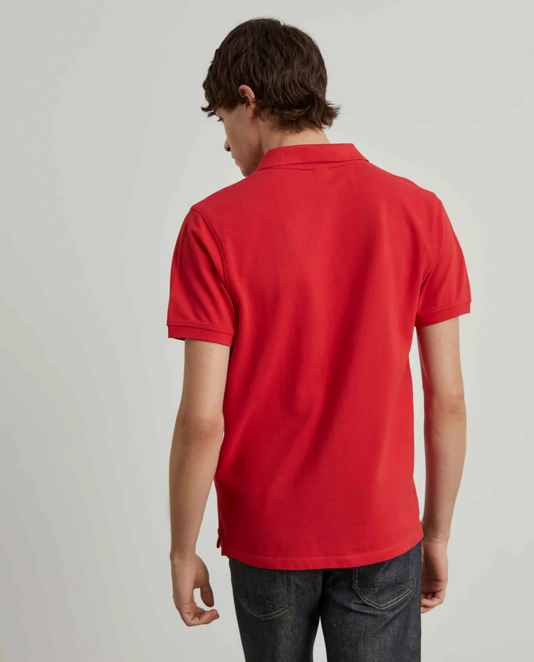 Polo piqué regular fit em algodão