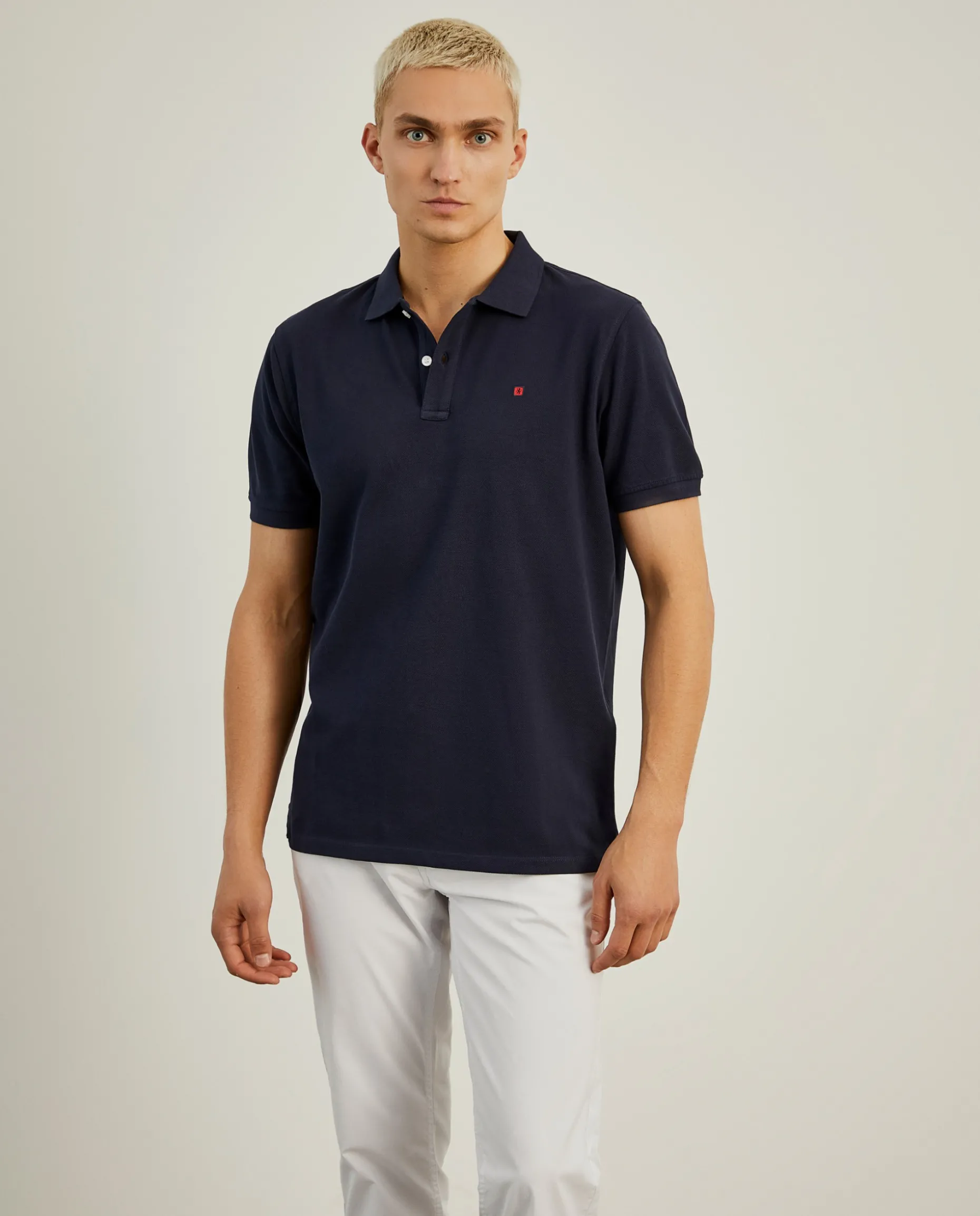 Polo piqué regular fit em algodão