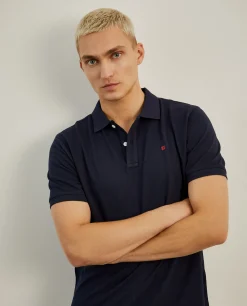 Polo piqué regular fit em algodão