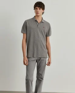 Polo piqué regular fit em algodão