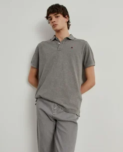 Polo piqué regular fit em algodão