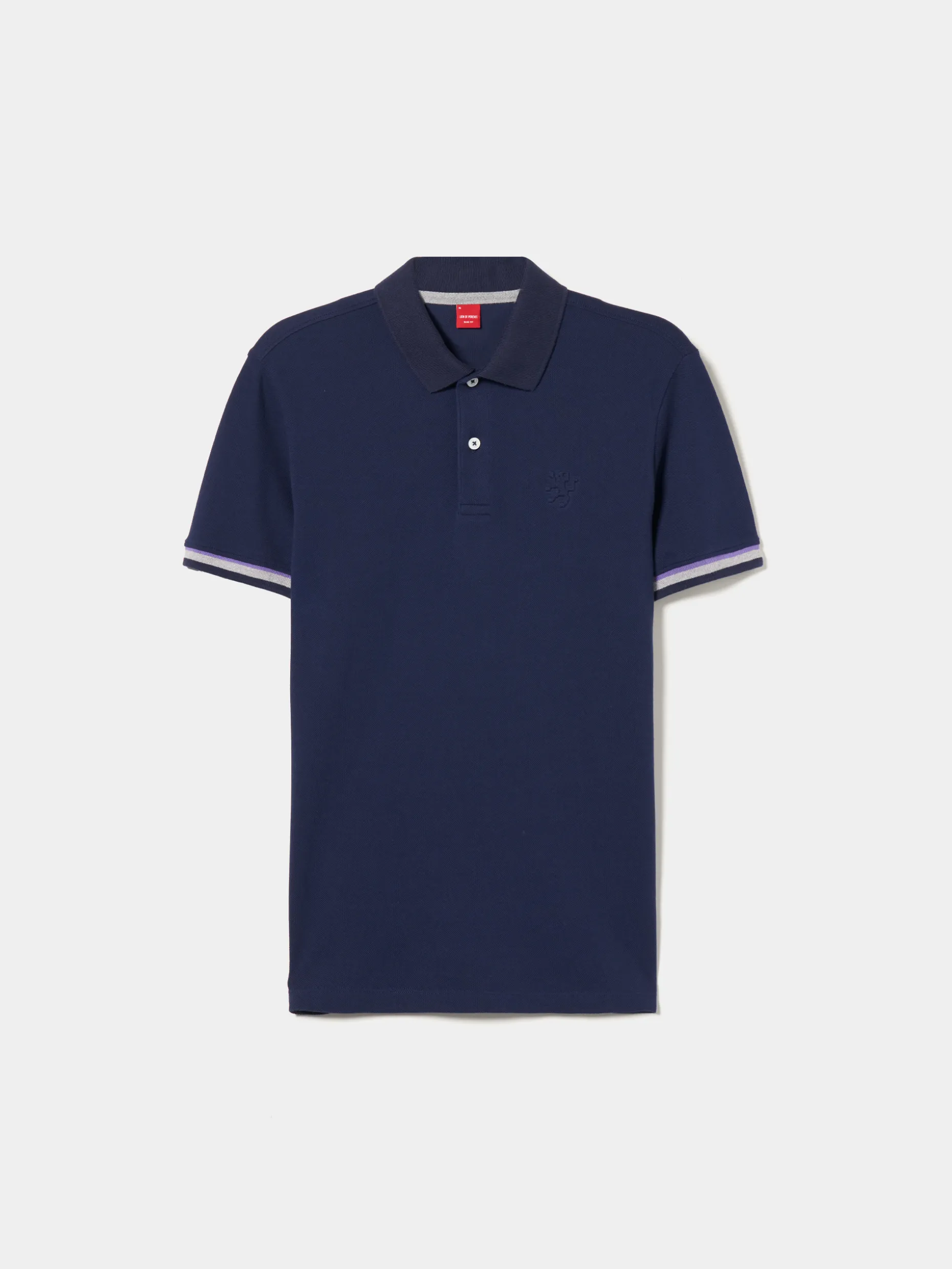Polo piqué slim fit com riscas