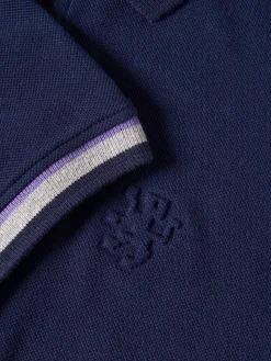 Polo piqué slim fit com riscas