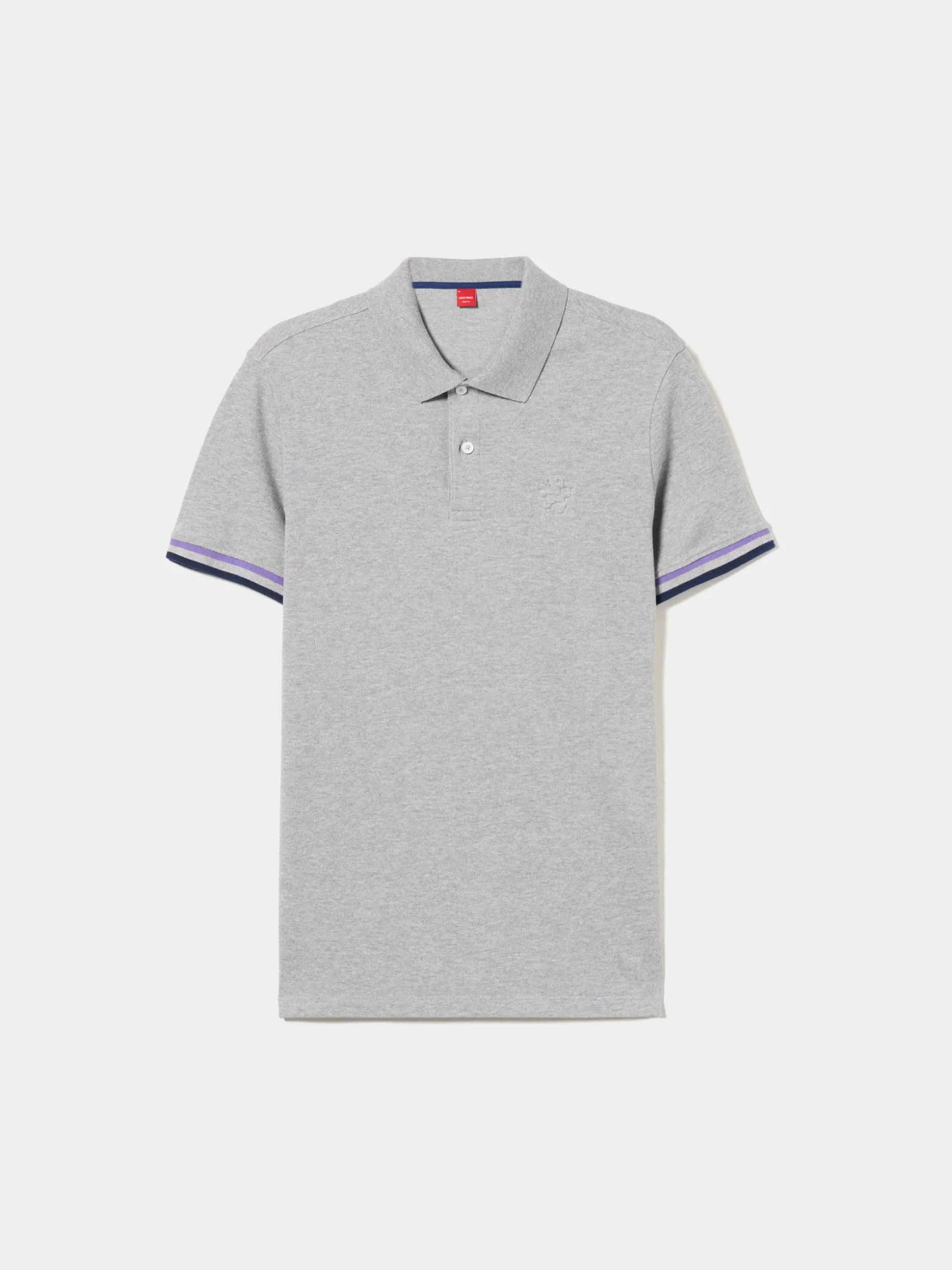 Polo piqué slim fit com riscas