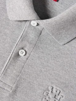 Polo piqué slim fit com riscas